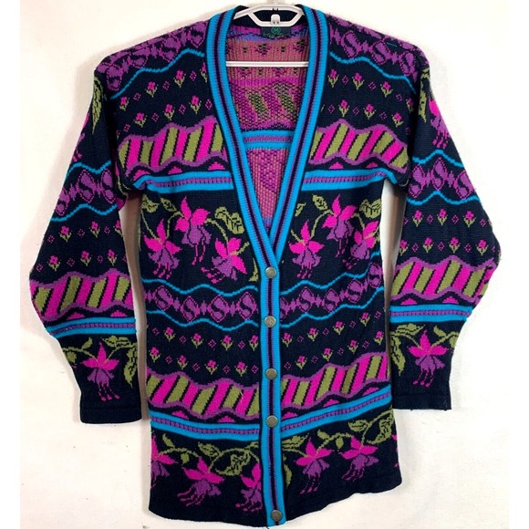 Glen Tara Irish Knit Cardigan Sweater Made in Ireland Light Multi Color‎ Small - Picture 1 of 16